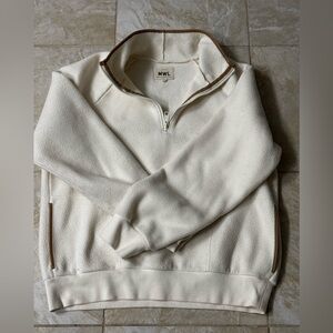 Madewell Cream Quarter-Zip Sweater